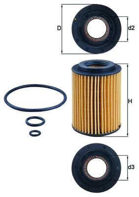 MAHLE OX347D — YAĞ FİLTRESİ ( HONDA CIVIC 05/ ACCORD 08/ CRV 07/ 2.2 I-DTEC DPF )