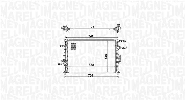 MARELLI 350213157700 — SU RADYATÖRÜ [BRAZING OTOMATİK] FOCUS III C-MAX II MONDEO IV S60 II S80 II V40 V60 I V70 III XC60 I