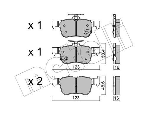METELLI 2210400 — FREN BALATASI ARKA(KALINLIK 16) FORD FOCUS 18-MONDEO 14-KUGA-