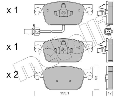 METELLI 2211250 — ÖN FREN BALATASI- (AUDI A4 16- A5 17-)