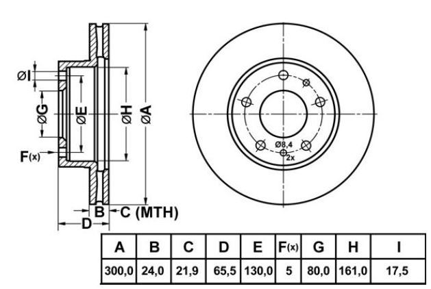 METELLI 230341 — FREN DİSKİ ÖN HAVALI 300MM (FIAT DUCATO PEUGEOT BOXER CITROEN JUMPER)