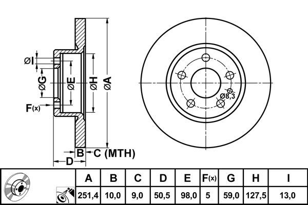 MGA 50174 — FREN DİSKİ ARKA (FIAT BRAVO STILO ALFA ROMEO 147 156 164)
