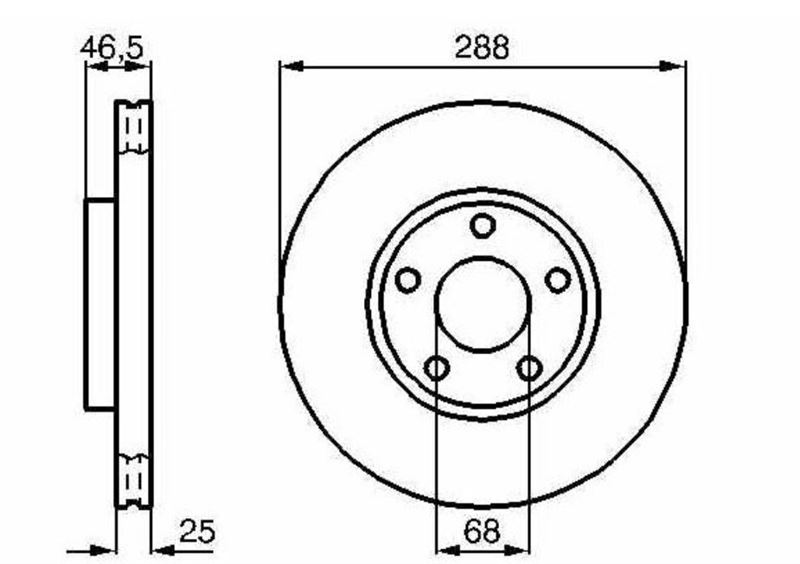 MGA 50211 — ON FREN DISKI-288X25 5×112 (VW PASSAT 97-05 AUDI A4 95-08 SKODA SUPERB 02-08 )