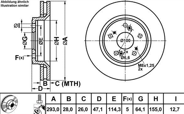 MGA 50307 — FREN DİSKİ ÖN HAVALI HONDA CRV 07-11 / CRV 1.6 I-DTEC 2012- 293×5