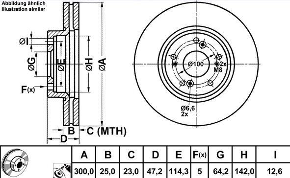 MGA 50310 — FREN DİSK ÖN HAVA KANALLI 300-5 ( HONDA ACORD 03 - 08 )
