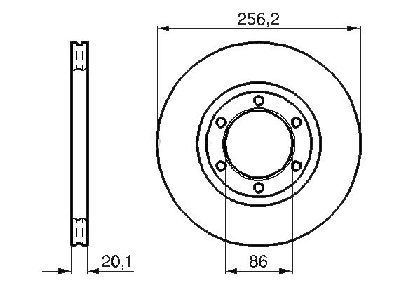MGA 50366 — FREN DISK ON HAVA KANALLI 256-6 ( MAZDA E2200 B2200 90 - 97 / KIA BESTA 90 - )