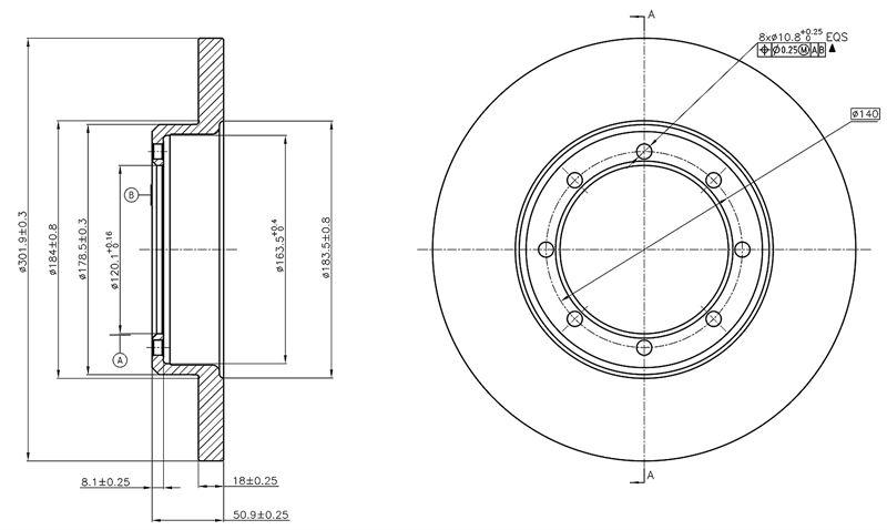MGA 50433 — FREN DİSKİ ARKA RULMANSIZ ÇİFT TEKER MASTER III 2.3 M9T