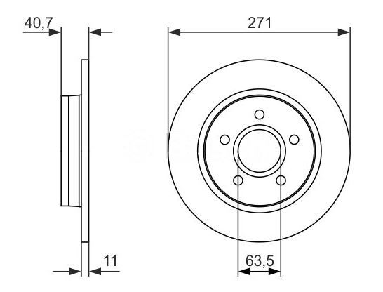 MGA 50457 — FREN DISK ARKA DUZ 271-5 ( FORD FOCUS III 10 - )