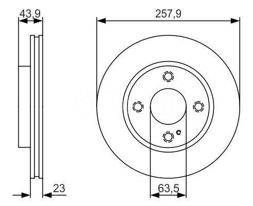 MGA 50458 — FREN DISK ON HAVA KANALLI 258-4-(FORD FIESTA 2008/ )