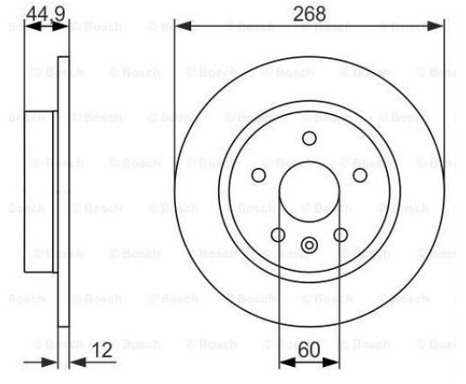 MGA 50461 — FREN DISK ARKA DUZ 267,5-5 ( CHEVROLET CRUZE 09 - 10 / OPEL ASTRA J 09 - )