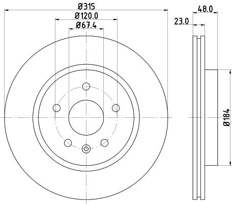 MGA 50465 — FREN DISKI ARKA OPEL INSIGNIA A 18 INCH 315MM