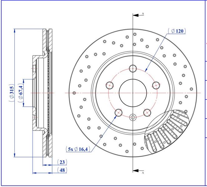 MGA 50465PC — FREN DISKI ARKA OPEL INSIGNIA A 18 INCH 315MM PERFORMANS