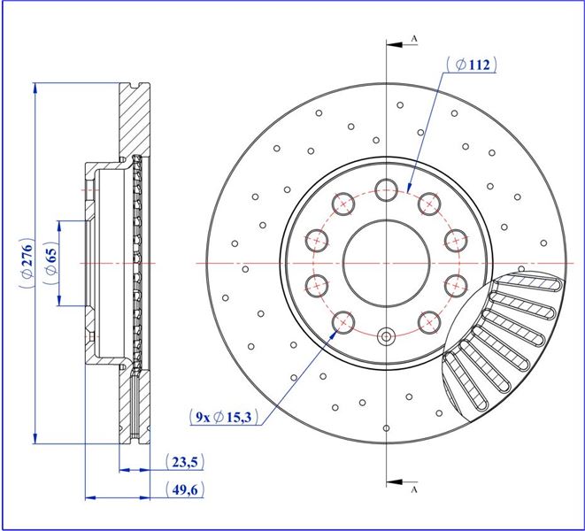 MGA 50469PC — ON FREN DISKI DELIKLI-276X24 5×112 (VW GOLF 13- AUDI A3 13- SEAT LEON 13- SKODA OCTAVIA 13-)
