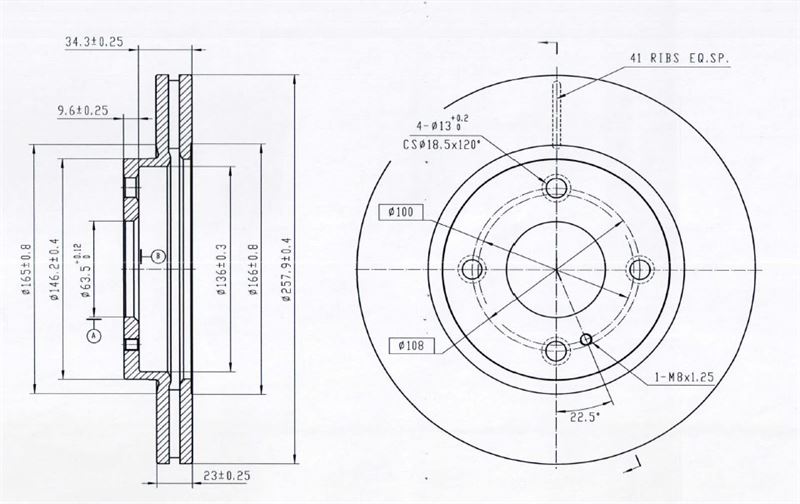 MGA 50474 — FREN DISK ON HAVA KANALLI 258-4-(FORD FIESTA 2008/ )