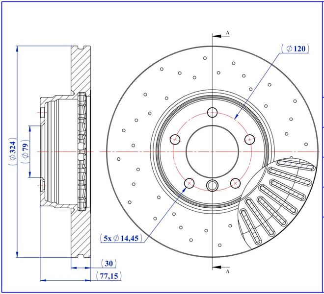 MGA 50476PC — FREN DISKI ( BMW 5 SERI E60 ON 2002-2010 ) OTOM.PERFORMANS