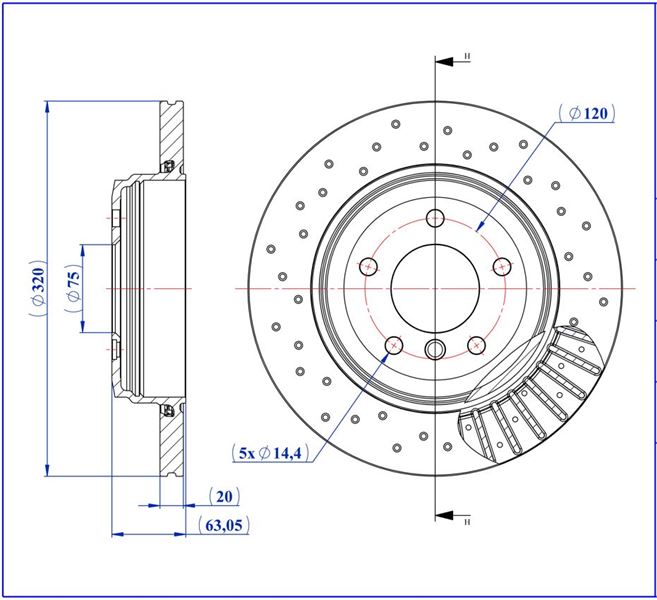 MGA 50528PC — FREN DİSKİ ARKA (BMW: E60 / 520I 523I 525I 530I )PERFORMANS