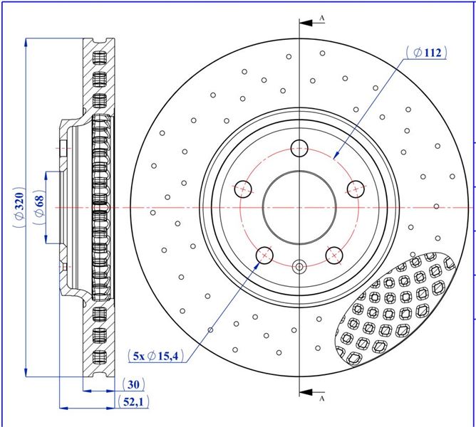 MGA 50660PC — ON FREN DISKI DELIKLI 320×30 5×112 (AUDI A4 08-16 A5 08-11 Q5 09-12)
