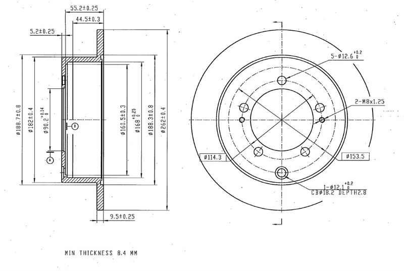 MGA 50706 — FREN DISK ARKA 262-5 ( MITSUBISHI PAJERO PININ 00 -)