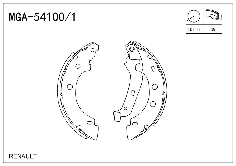 MGA 541001 — KAMPANA BALATA +1MM ( FIAT ALBEA DOBLO 01-09 )