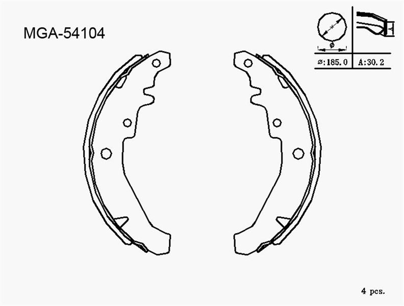 MGA 54104 — KAMPANA BALATA ARKA ( FIAT PALIO ALBEA SIENA) 1.2 /1.3 / 1.4 / 1.6 - 96-05