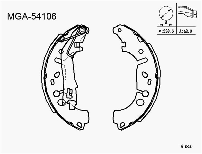 MGA 54106 — FREN BALATASI ARKA KAMPANA OPEL ADAM CORSA D-E FIAT FIORINO PUNTO LINEA CITROEN NEMO PEUGEOT BIPPER