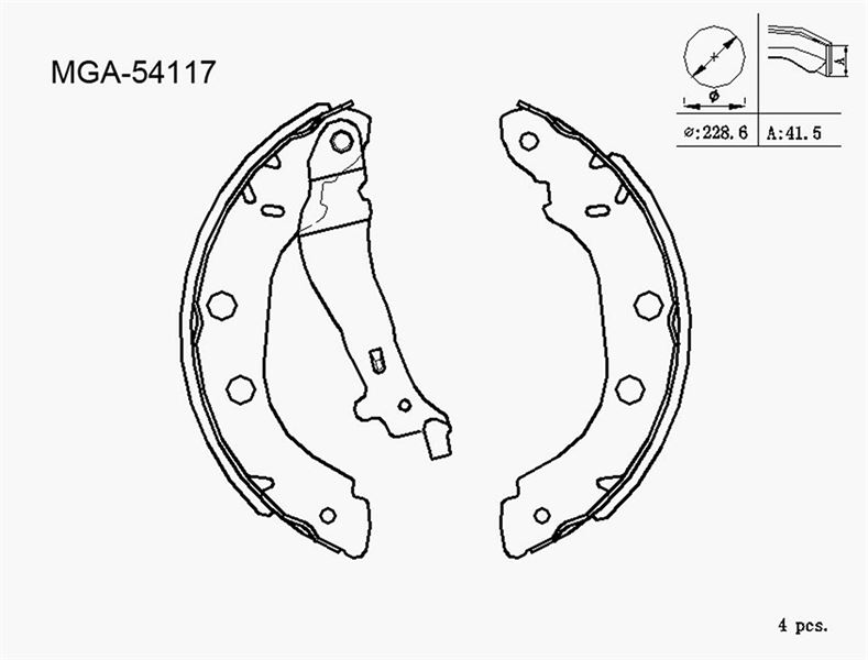 MGA 54117 — KAMPANA BALATA LEVYELI 42mm ( RENAULT KANGOO KC0/1 FC0/1 98 - 08) BÜYÜK TIP