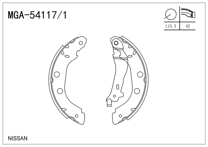 MGA 541171 — KAMPANA BALATA +1mm ( RENAULT KANGOO 98 - 08 / NISSAN PRIMERA 96 - 02)