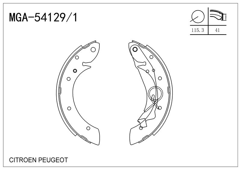 MGA 541291 — KAMPANA BALATA +1MM ( PEUGEOT PARTNER 96 - 08 / CITROEN BERLINGO 96 - 08)