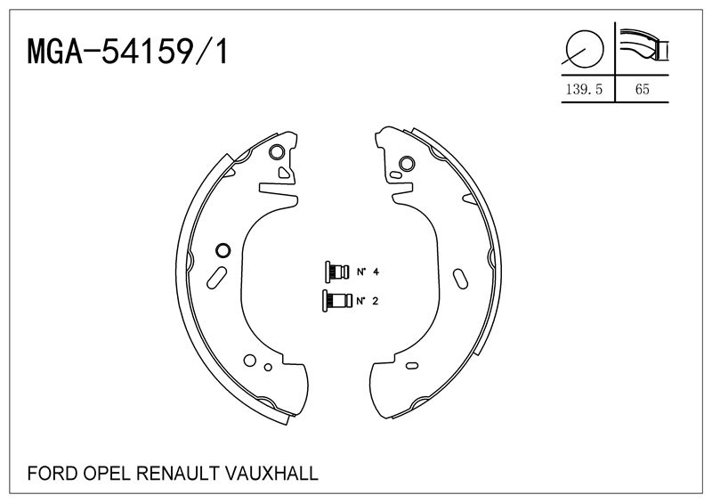 MGA 541591 — KAMPANA BALATA +1mm ( FORD TRANSIT T15 88 - 94)