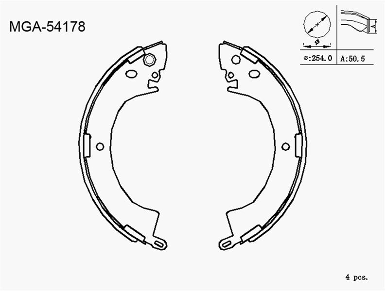 MGA 54178 — KAMPANA BALATA ( MITSUBISHI L200 L300 90 - 08)