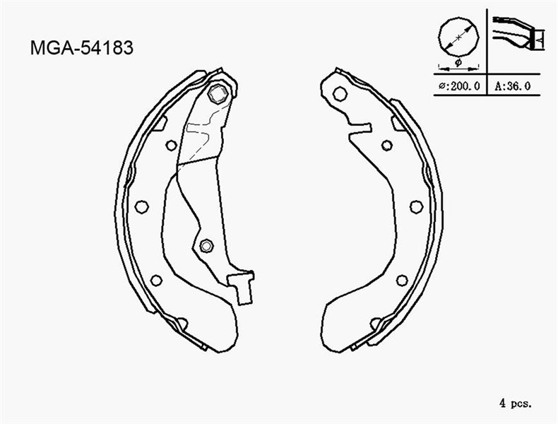 MGA 54183 — KAMPANA BALATA ARKA KALOS AVEO T200 T250 T255 SPARK M300
