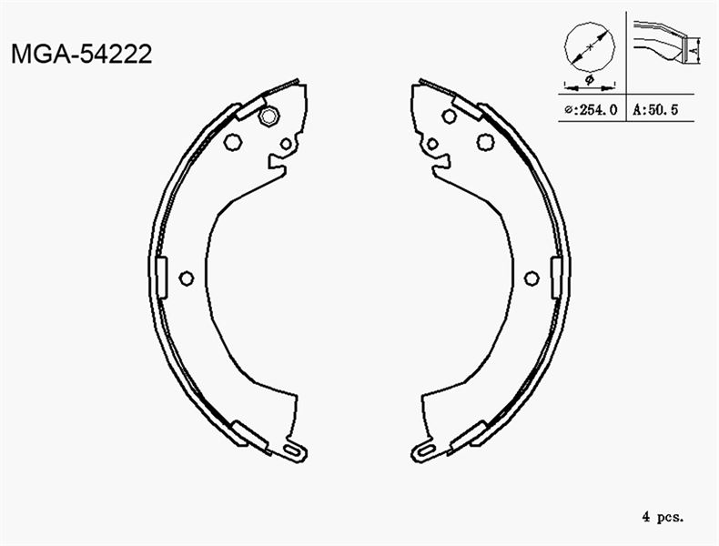 MGA 54222 — KAMPANA BALATA MITSUBISHI L200 98-07 L400 95-/ K6715