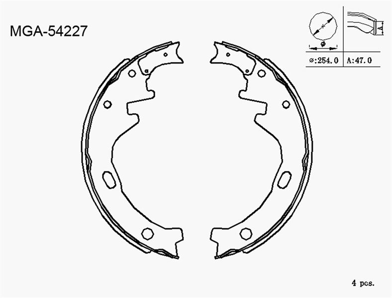 MGA 54227 — KAMPANA BALATA ( NISSAN D21 2WD 90 - 97) K1162