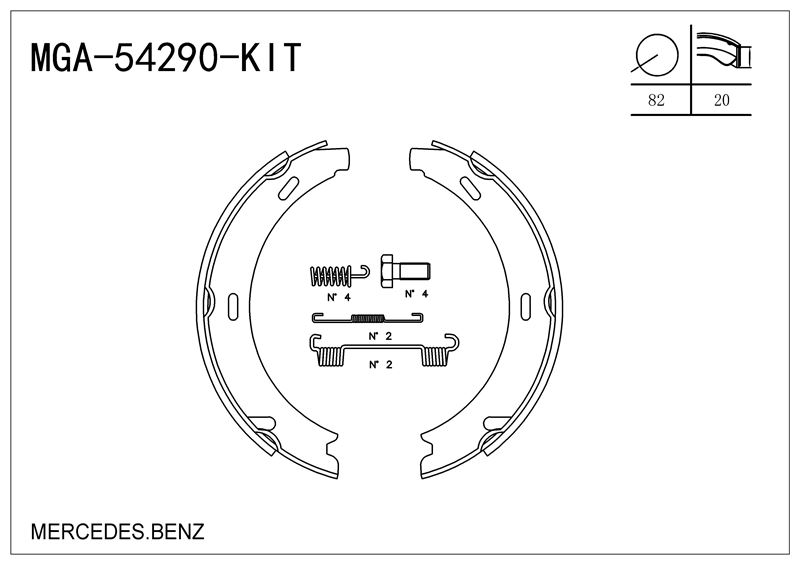 MGA 54290KIT — EL FREN BALATASI (MERCEDES W124-168-201-202-210 )981010328