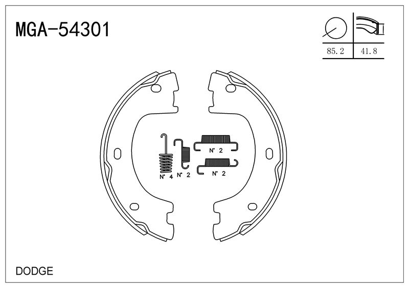 MGA 54301 — EL FREN BALATASI-KAMPANA YAY TAKIMLI 172MM- (VW CRAFTER 06-16 MERCEDES SPRINTER 06-16)