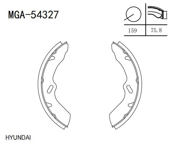 MGA 54327 — KAMPANA BALATA HYUNDAI HD65 ON ARKA TAKIM PABUCLU GENIS TIP