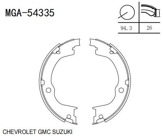 MGA 54335 — KAMPANA BALATA CHEVROLET CAPTIVA C100 2006-2012