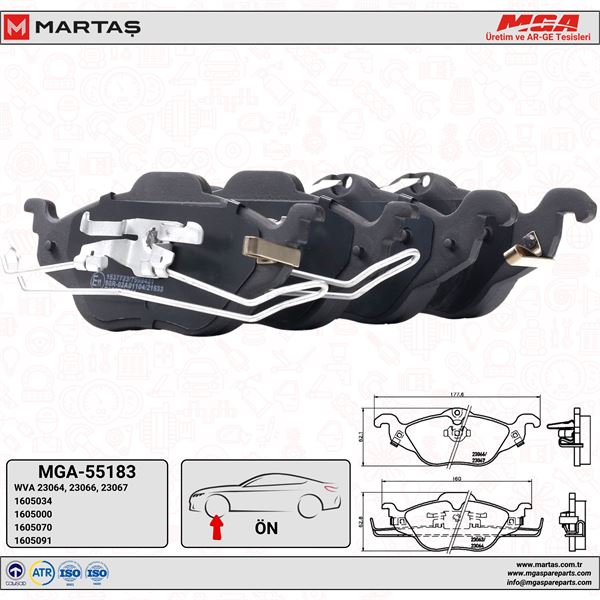 MGA 55183 — FREN BALATASI ON OPEL ASTRA G ZAFIRA A