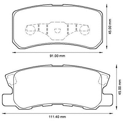 MGA 55299 — BALATA FREN ARKA - ( MITSUBISHI ASX 11/12 / OUTLANDER 07/ / GALLOPER / PAJERO 00/ // PEUGEOT 4007 // CHRYSLER