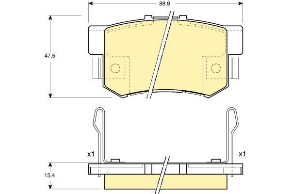 MGA 55307 — FREN BALATASI ARKA HONDA ACCORD 90-98 / SHUTTLE 94-04 / ROVER 600 90- / SUZUKI SX4 06- / SWIFT 05-