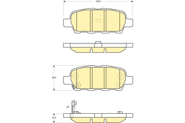 MGA 55416 — FREN BALATASI ARKA NISSAN QASHQAI J10 07-13 XTRAIL T30 00-/ XTRAIL T31 07-13 PARTHFINDER 13-/ KOLEOS 08-/ JUKE