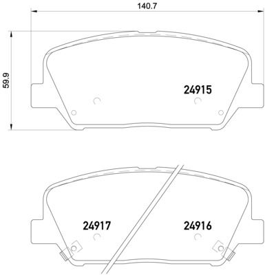 MGA 55537 — FREN BALATASI ÖN HYUNDAI ELANTRA 2011-/ ELANTRA 2016-/ I30 2011-/ SANTAFE 13-/ KIA OPTIMA 2012-/ CERATO 2015-/