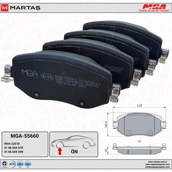 MGA 55660 — ÖN FREN BALATASI MEGANE IV410603407R