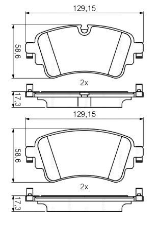 MGA 55673 — ARKA FREN BALATASI (DİSK 300×12 AUDI A4 16- A5 17-) (DİSK 330×22 AUDI Q5 17-)