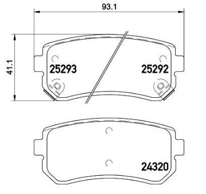 MGA 55745 — FREN BALATASI ARKA HYUNDAI TUCSON 2015-/ KONA 2017-/ KIA SPORTAGE 2015-/ PICANTO 2011-/ USTTEN DELIKLI
