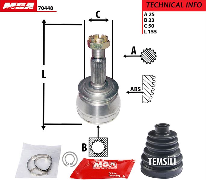 MGA 70448 — AKS KAFA DIS-(HYUNDAI ELANTRA 90/95/SONATA 89/93 ) (25x23x50)