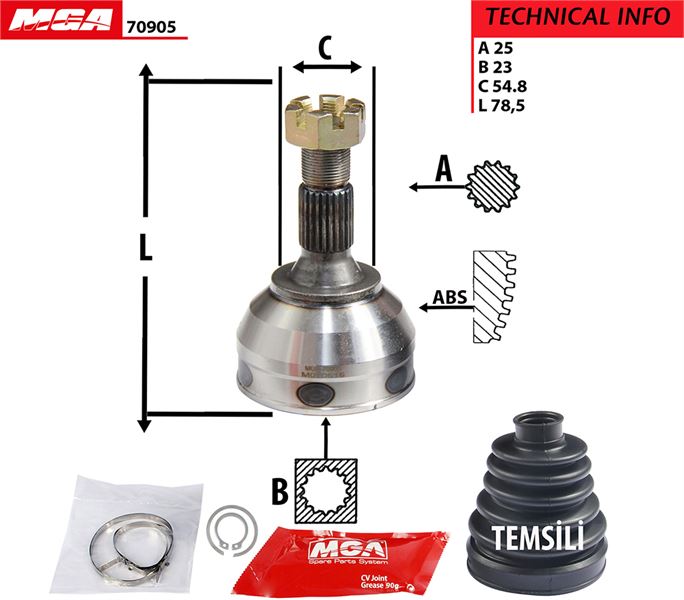 MGA 70905 — AKS KAFASI DIS SAG-SOL - (CITROEN XARA XANTIA 1.6 93-98/ PEUGEOT 205/ 306)