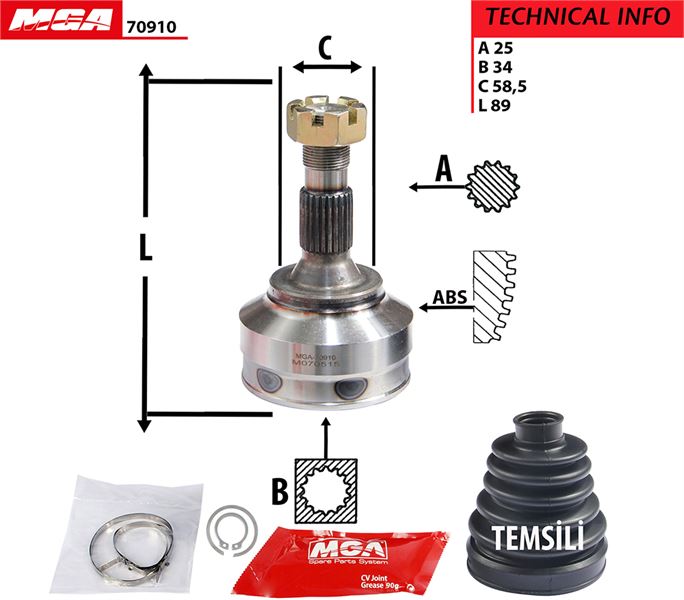 MGA 70910 — AKS KAFASI DIS SAG/SOL - ( CITROEN C5I C5II DV6 1.6HDI EW7A EW7J4 EW10A )