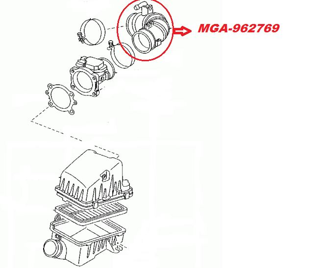 MGA 962769 — HORTUM HAVA FILTRE CIKIS-(MAZDA 626 98/02 ) (DIRSEKLI TIP)