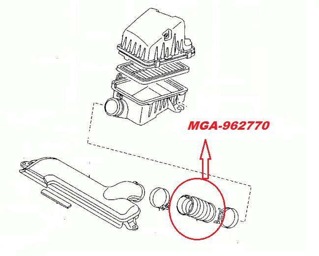 MGA 962770 — HORTUM HAVA FILTRE GIRIS-(MAZDA 626 98/02 ) (DUZ TIP)